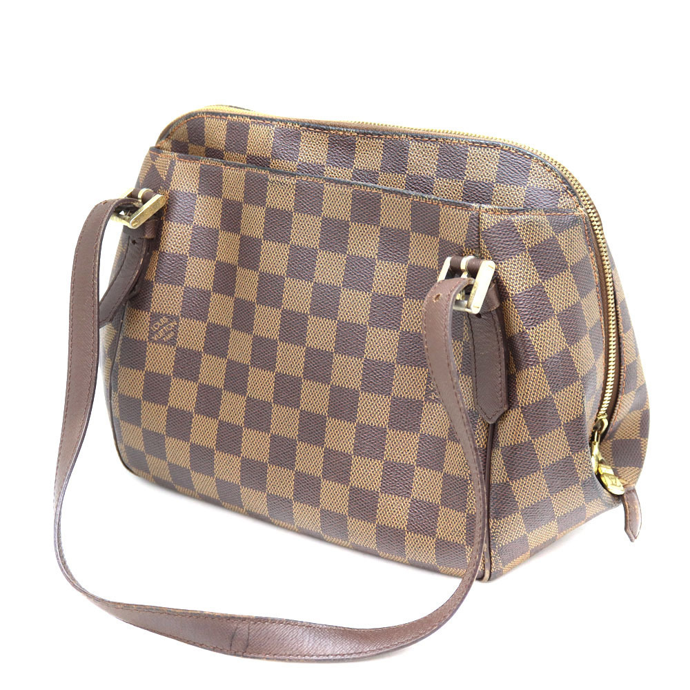 LOUIS VUITTON Belem Damier Canvas Ebene Brown Shoulder Bag